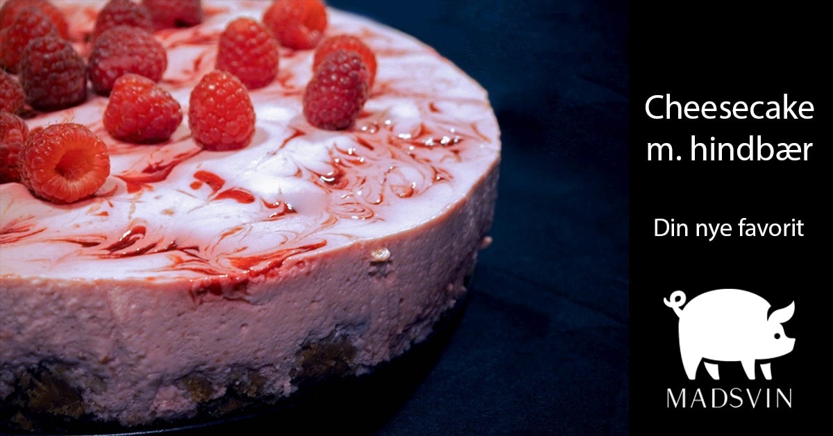 Cheesecake med hindbær - Let og lækker
